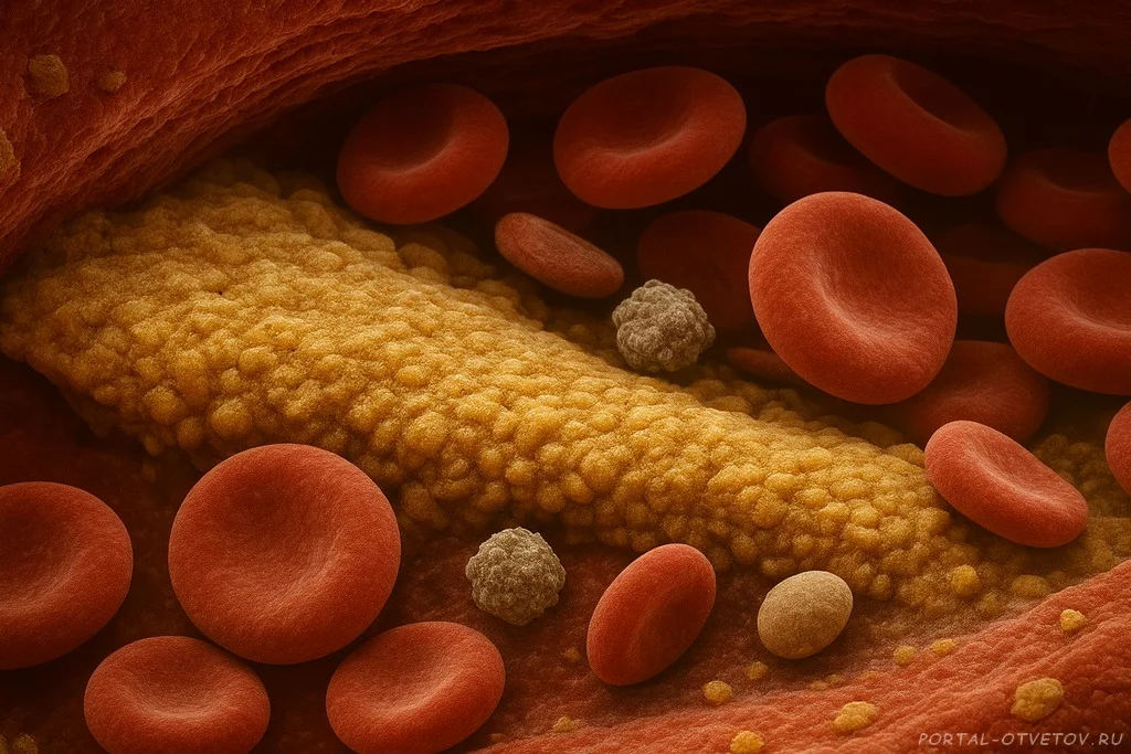 Артерия с холестериновой бляшкой